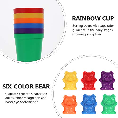 STOBOK 66 PeÃ§as Contando Brinquedos de Urso Contadores de Urso E Copos de ClassificaÃ§Ã£o Combinand