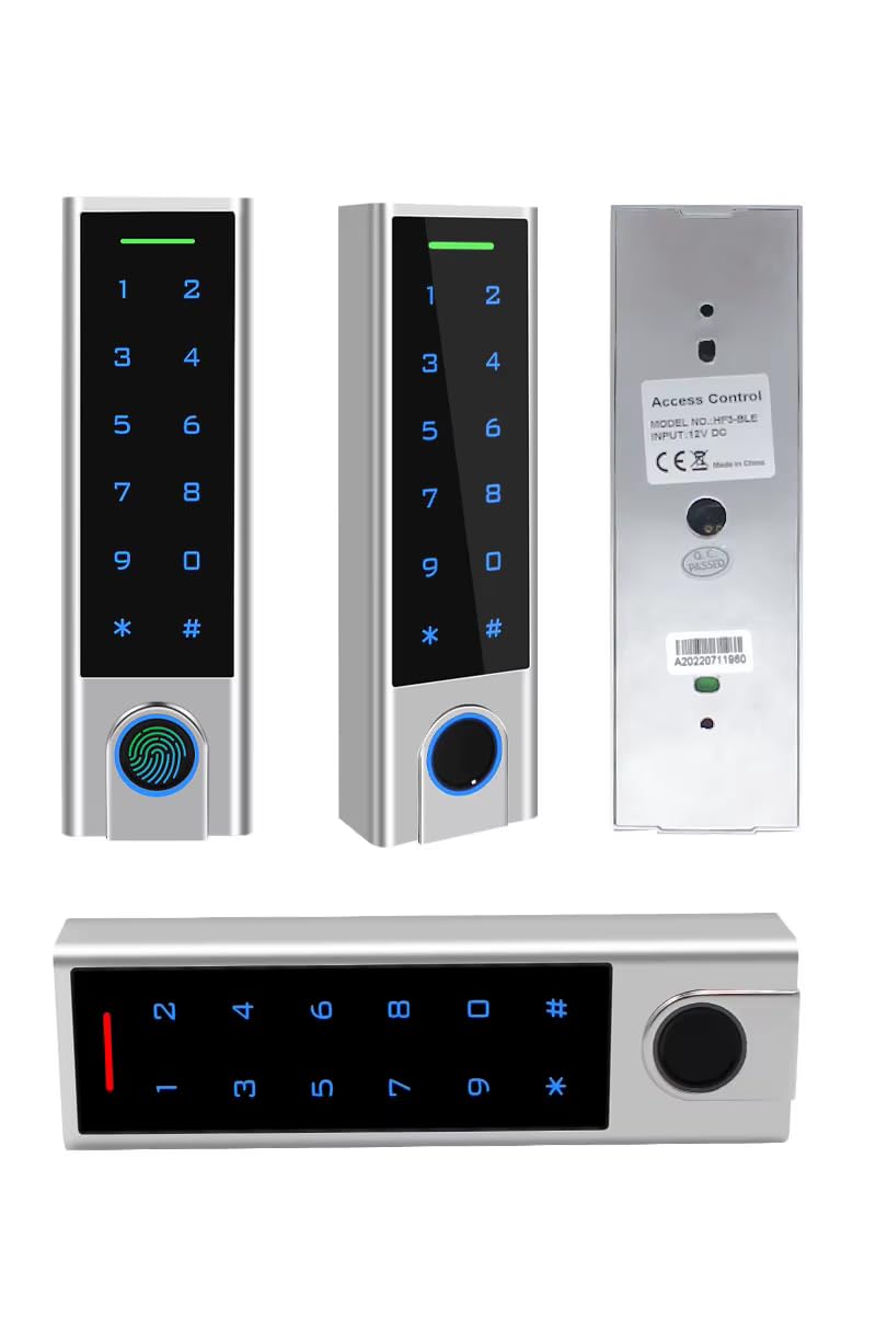 Wasserdichter TTLock Zutrittscontroller IP66 mit Fingerabdruck, PIN & RFID 125kHz/13,56MHz – Bluetooth Türöffner für Elektroschloss, Außenbereich