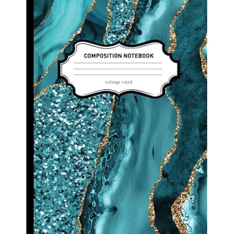 College Ruled Composition Notebook: Seamless Journal with Ocean Agate Cover | 8.5x11 inches, 120 pages Cover