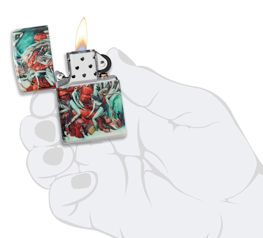Zippo - Briquet Tempête Motif Marija Tiurina, 540°, Impression Color Image, Rechargeable, Réutilisable, Coupe-vent, Coffret Cadeau, Fabriqué Aux États-Unis