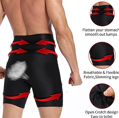 Perfect Body High Elasticity Comfortable Shapewear，Tight-fitting Abdomen Boxer Briefs Men's Body-shaping Pants (Color : Black, Size : X-Large)2