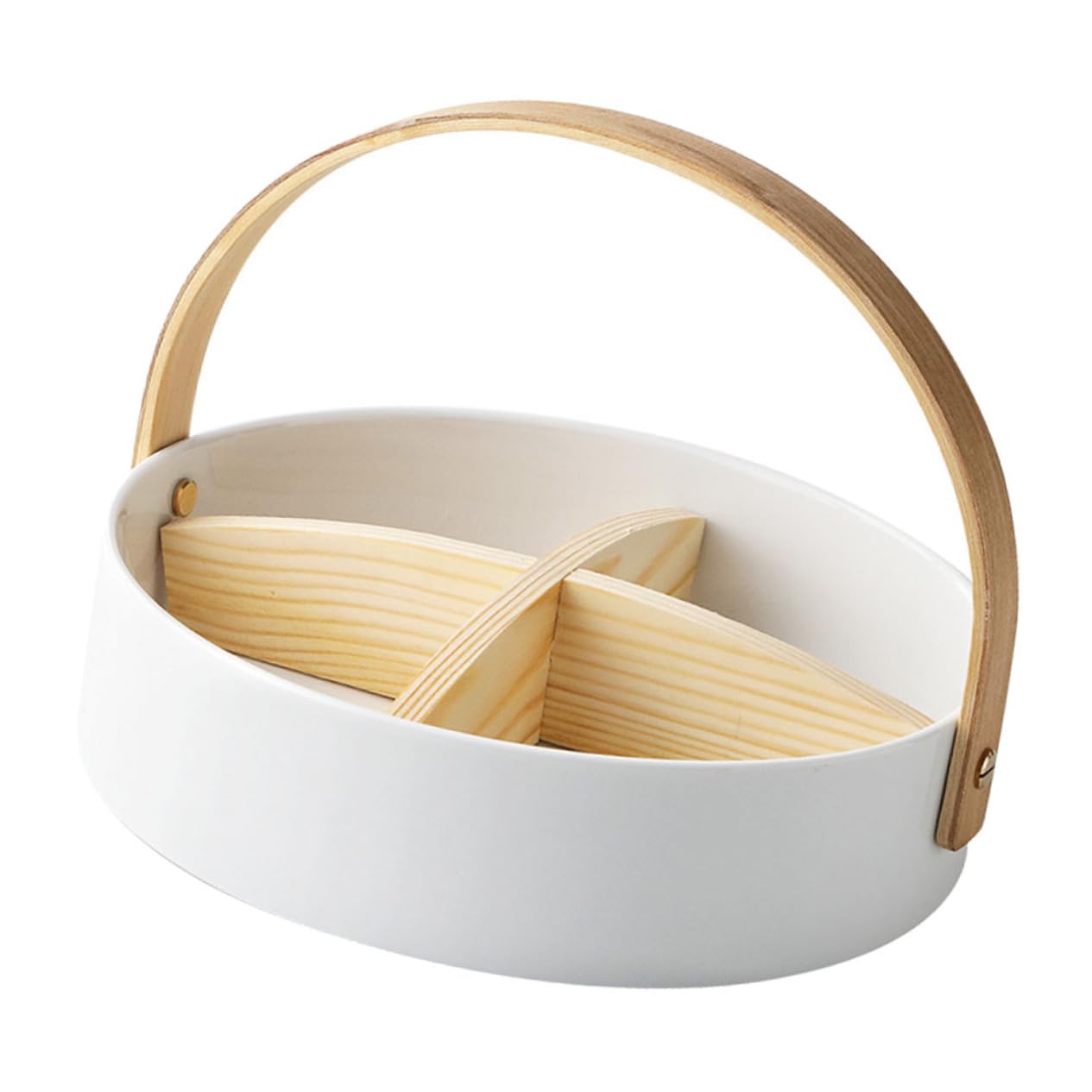 HOLIDYOYO 1pc Fruit Dish White Serving Platters Condiment Serving Tray Containers for Fruit Snack Dish Fruit Trays Kitchen Storage Baskets Candy Tray Snack Bowls Food Snacks Ring Pops Wooden