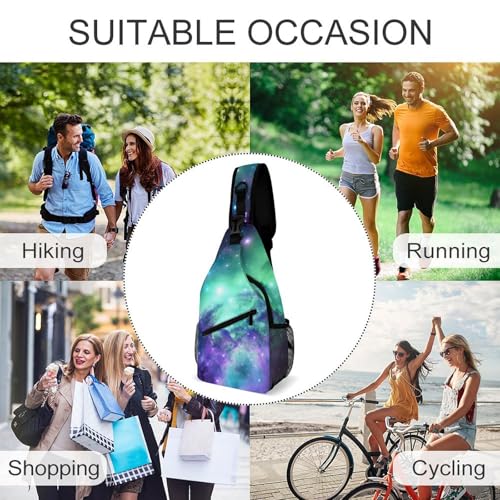Mochila cruzada deportiva tipo sling Galaxy blanca unisex miniatura 6