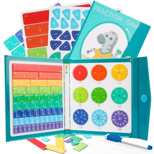 Magnetisches Bruchrechnen Lernset – Brüche lernen & verstehen | Rechenmeister Magnet Mathe Spiel | JOJNUMERI