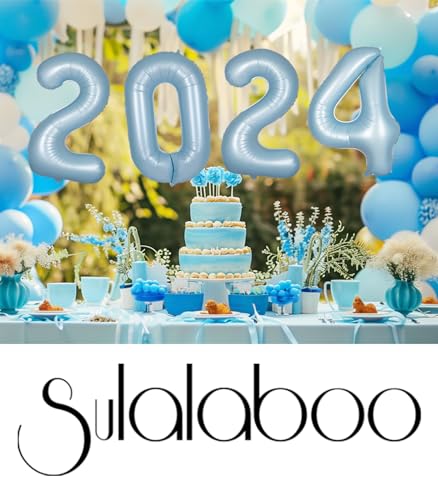 Image of 40Inch Light Blue Number 0 Balloon Large Helium Light Blue Number Balloons 0-9 Giant Digital 0th Foil Mylar Big Party Balloon for Men Birthday Party Anniversary Graduation Decorations