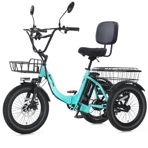 NARRAK Electric Tricycle for Adults,Fat Tire Folding Electric Trike,3 Wheels Electric Bicycle Bikes,...
