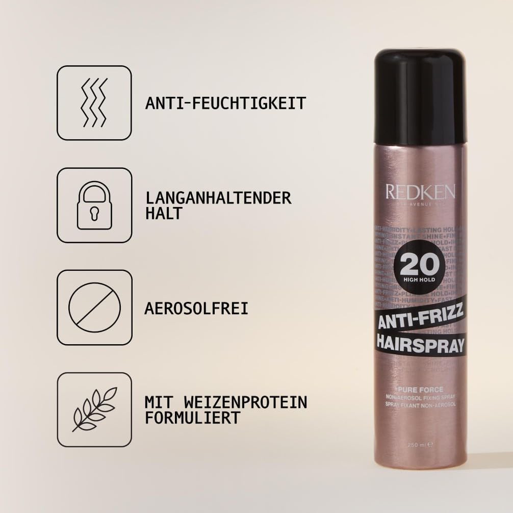 Redken | Aerosolfreies Haarspray gegen Frizz für alle Haartypen, Langanhaltend & schnelltrocknend, Anti-Feuchtigkeit, Anti-Frizz Haarspray, 1 x 250 ml