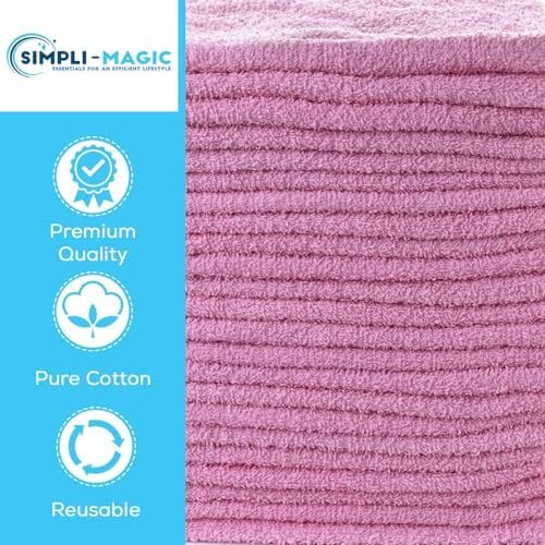 SIMPLI-MAGIC Cotton Hand Towels 16"x27" (12 Pack) – Soft Towels for Bathroom, Kitchen, Salon & Gym (Pink) - Image 2