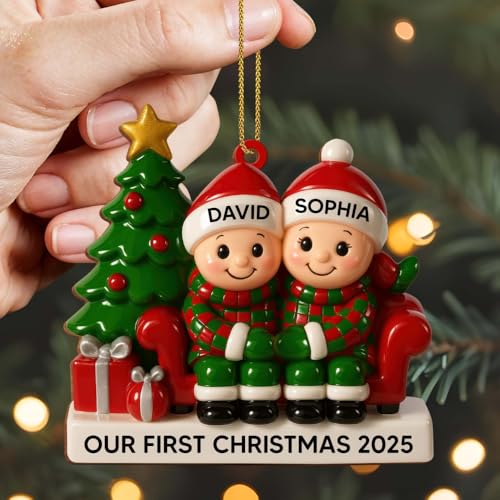 Personalized 1st Christmas Couple Ornament – Custom Wooden Keepsake for Newlyweds 2025 - Image 4