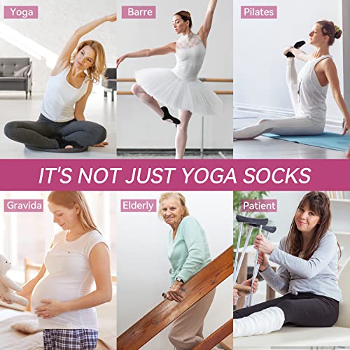 Yoga Socks Non Slip Skid Socks With Grips Pilates Ballet Barre Socks For Women #TOP6
