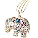 Produktbild Vektenxi Neue Multicolor Strass Elefant Halskette Lange Kette Party Schmuck Dekor - Golden Durable und Nützlich