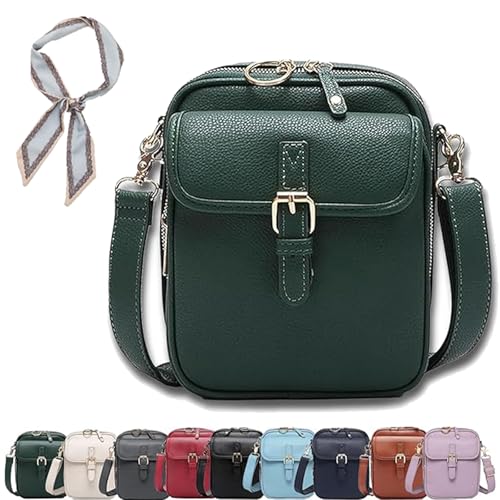 Collaboraten1 Crossbody Leather Bag, Forcipower Crossbody Bag for Women, Vintage Cross Body Shoulder Purse, Anti-Theft