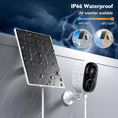 HAWKRAY Solar Security Cameras Outdoor, 2K Battery Powered WiFi Bluetooth Surveillance Wireless Outdoor Cameras for Home Security System, Night Vision, Motion Detection, 2-Way-Talk, IP65 Weatherproof - Image 3