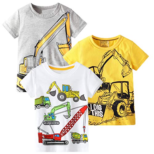 Image of Toddler Boys' Short Sleeve Tees Cotton Casual Graphic Crewneck Summer Top Clothes T-Shirts