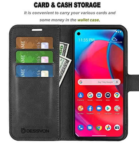 D DESSVON Moto G Stylus 5G (2021) Case Wallet Black, Motorola G Stylus 5G 2021 Leather Flip Case with Card Holder Kickstand Magnetic Closure Slim Phone Case Cover for Moto G Stylus 5G (2021)