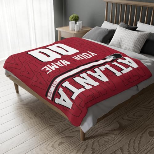 Image of ANTKING Atlanta Throw Blanket for Men Women Boy Custom Name and Number Gifts