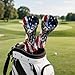 ELEQIN Fairway 3 Wood 5 Wood Head Covers Golf Headcovers Eagle American Flag Golf Club Head Covers Outdoor Sports Accessories Gift for Golfers Men Ideal for Travel Use Waterproof