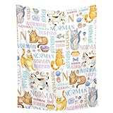 Personalized Baby Blanket for Girls Boys Cat Custom Baby Blanket with Name Swaddle Blanket for Toddlers Infants Kids Shower Newborns Nursery Stroller Crib Decor Throw Birthday Gift