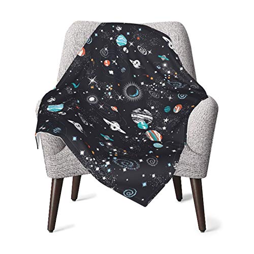 Space Galaxy Constellation Flannel Fleece Throw Blanket, Soft Warm Cozy Lightweight Kids Toddler Pet Blanket For Sofa Bed Office Adult's Shoulder & Lap, 50X40 Inches #TOP4