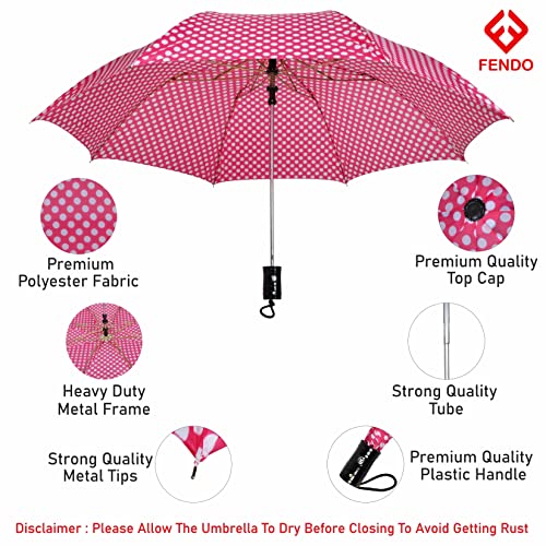 Image of Fendo 24.5 Inch 2 Fold Umbrella for Men & Women | Windproof & Waterproof Umbrella | Foldable Travel Umbrellas with Strong Frame | Ideal for Everyday Use