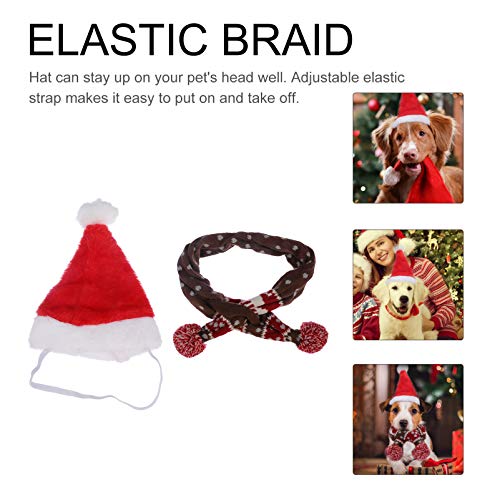 POPETPOP 2Pcs Cachorro de EstimaÃ§Ã£o Fantasia de Natal Boneco de Neve Natal Conjunto de ChapÃ©u de