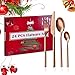 Velaze Set 24 Posate in Acciaio Inox 18/10 con Pacco Regalo di Natale, Posate Servizio per 6 Persone 6 Cucchiaio, 6 Forchetta, 6 Coltello, 6 Cucchiaino tè - Oro Rosa