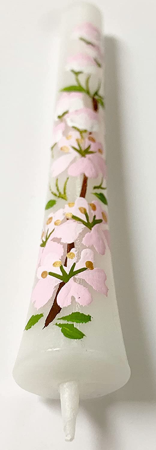 Amazon｜喪中見舞い 手描き 花ろうそく 3号 桜 和ろうそく 絵ろうそく