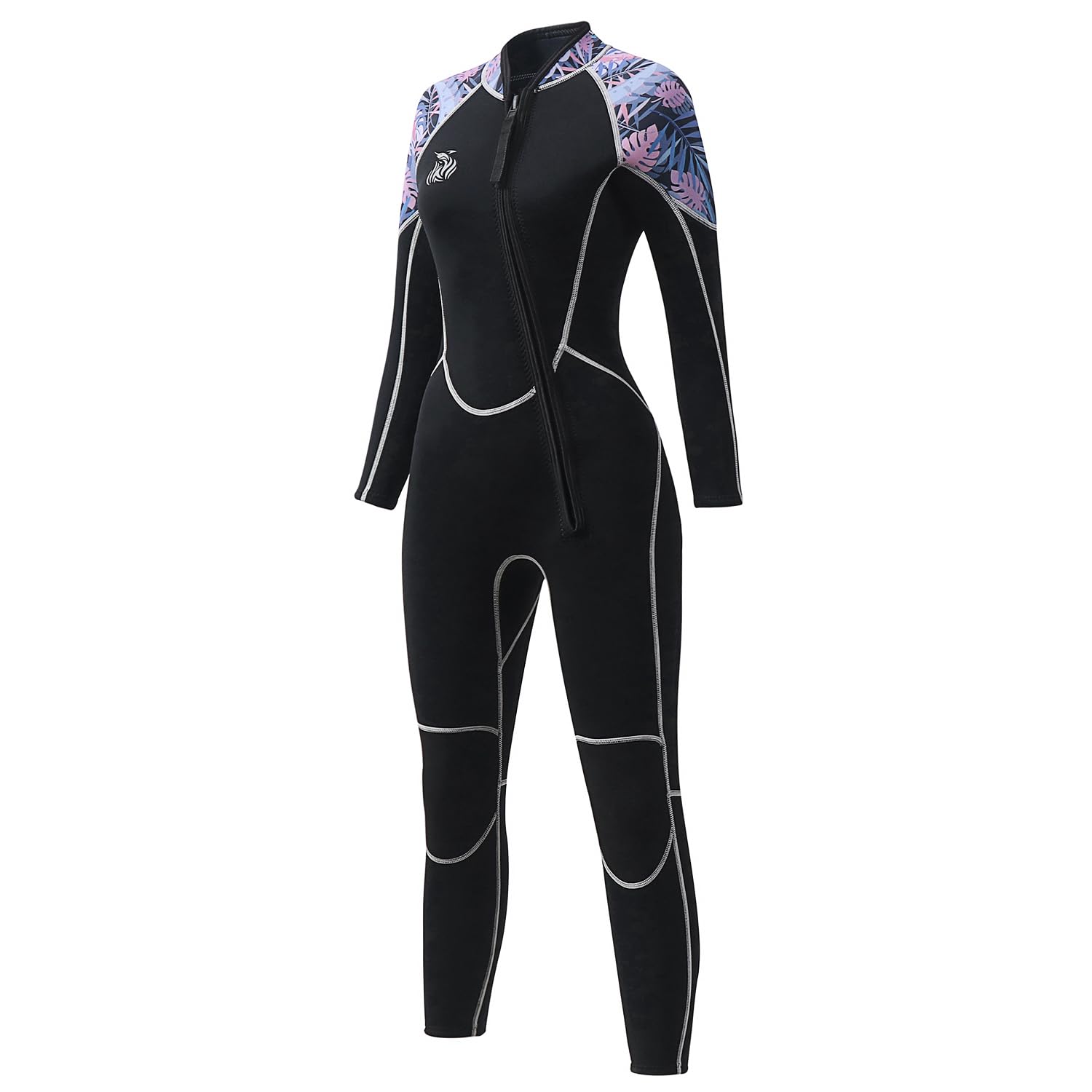 Womens Full Body Wetsuit 3mm - Neoprene Diving Suits Front Zip Dive Skin for Diving Snorkeling Surfing Swimming