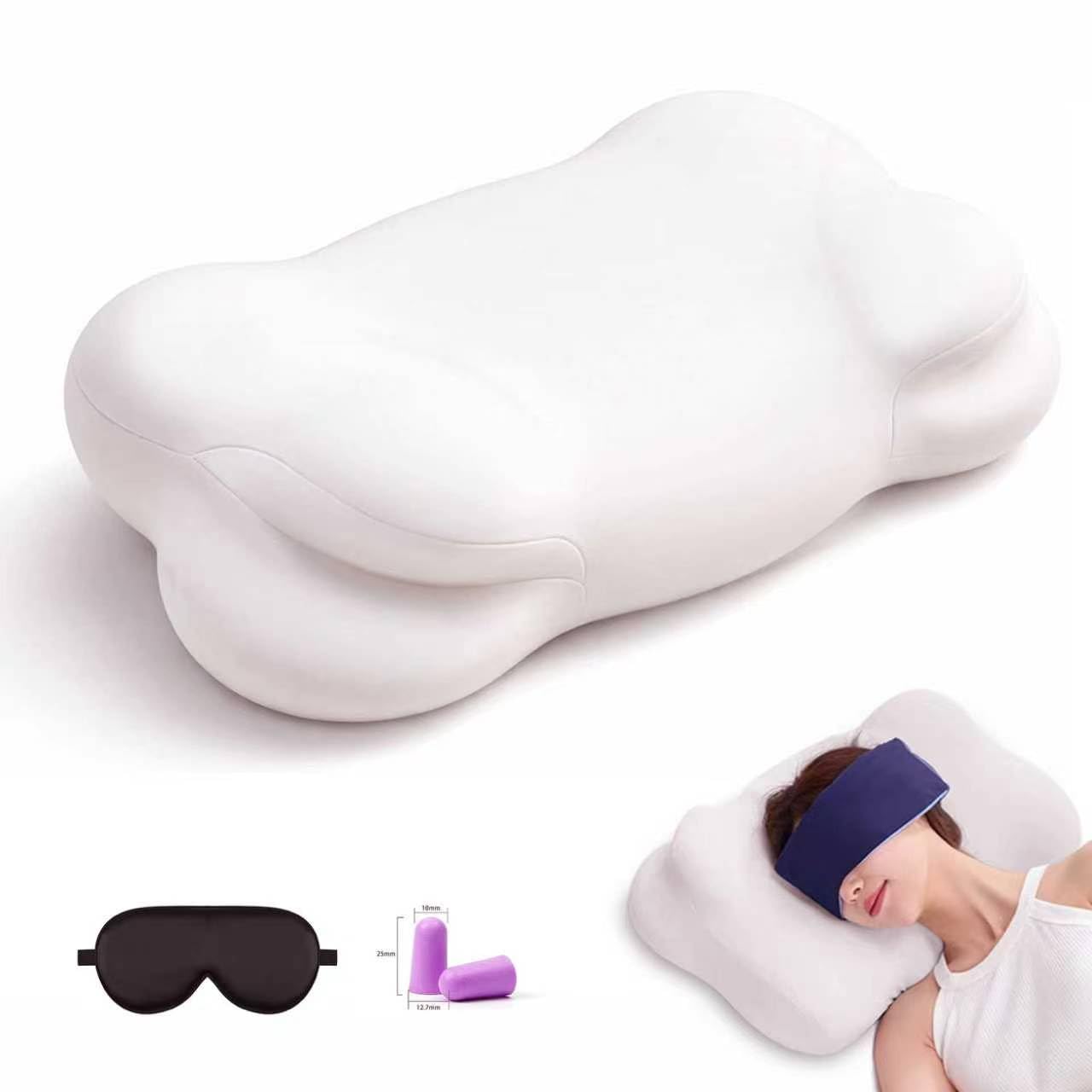 2026 2.0-1 Upgrade Cloud Pillow Mellow Cloud Align Pillow Ergonomic Memory Foam Pillows Adjustable Cervical Support Pillow for Side, Back & Stomach Sleepers(White)