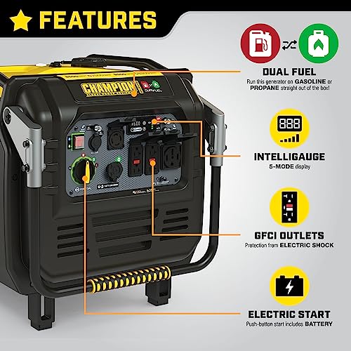 Champion Power Equipment 201175 8500-Watt Electric Start Dual Fuel Home Backup Portable Inverter Generator thumb #3