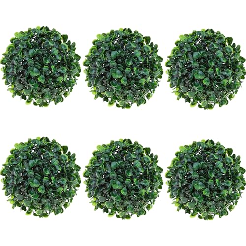 Funzhan 6pcs Artificial Boxwood Topiary Ball 4.7Inch Small Fake Plant Ball