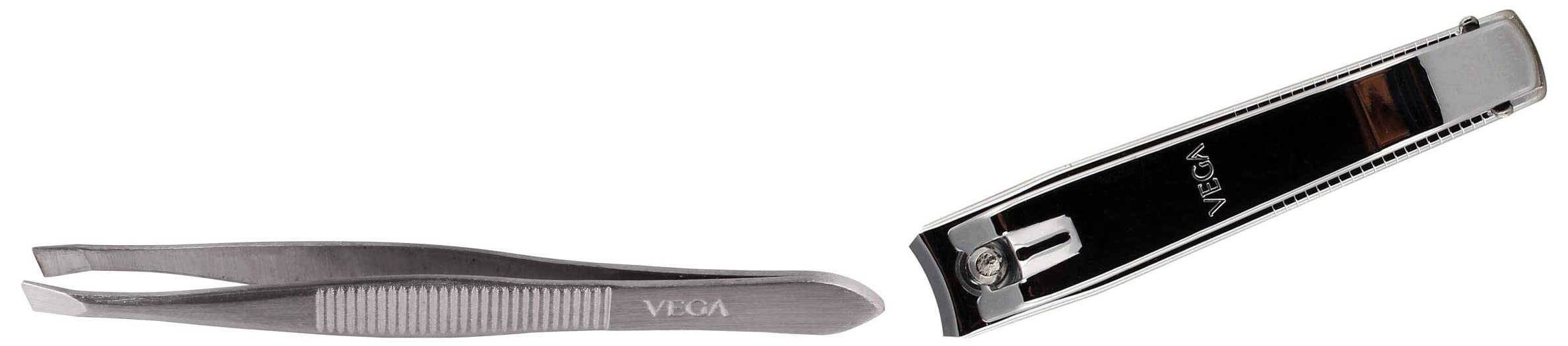 Vega Nail Clipper, Large, 1 Piece & Vega Tweezer, Square Tip - 1 Pc
