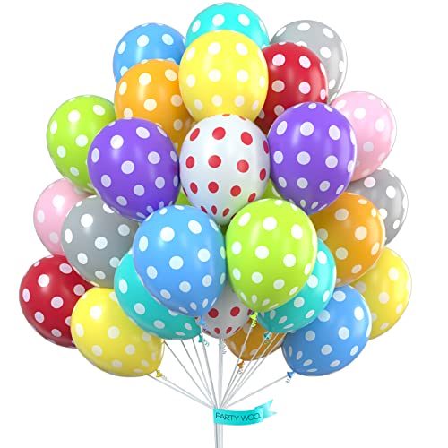 PartyWoo Polka Dot Balloons, 50 pcs 12 In Polka Dot Balloon, Dot Balloons, Polka Dot Latex Balloons for Kids Party Decorations, Easter Decor, Easter Decorations, Easter Decorations for The Home