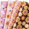 RUSPEPA Wrapping Paper Sheets – Sun, Rainbow and Flower Design Perfect for Birthday, Baby Shower, Holiday Any Occasion – 12 Folded Sheets – 19.68 X 27.5 Inch