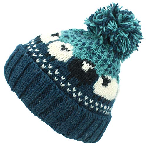 Bonnet Tricot Laine Pompon au Motif Mouton Original et Maille Souple