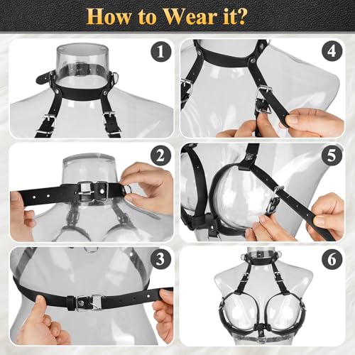 Image of BDSM Sex Bondage Breast Restraints Wrist & Thigh Cuffs, B to E Cup Boobs Bondage Gear Kit Leg Straps Handcuffs Bed Restraints Fetish Couples Kinky Sex Toys for Women Beginner SM Game Play