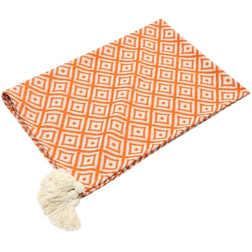 JEWEDECO Mantel Rectangular Vintage de Poliéster Color Naranja, Mantel Reutilizable para Decoración de Mesa en Interiores y Restaurantes Diseño Simple y Elegante