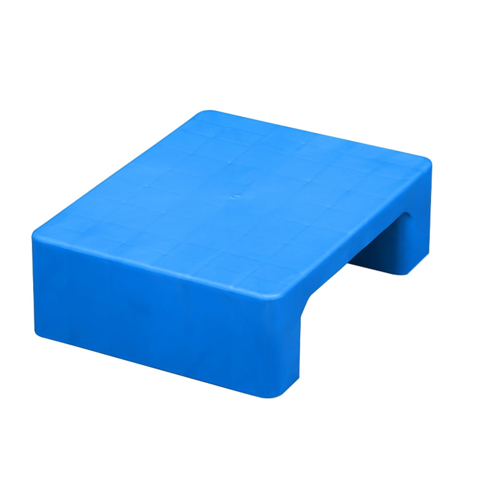 Paletas de plástico a prueba de humedad para almacenes, apilables, ligeras, pequeñas paletas modulares azules con dos esquinas, ideales para sótanos y talleres
