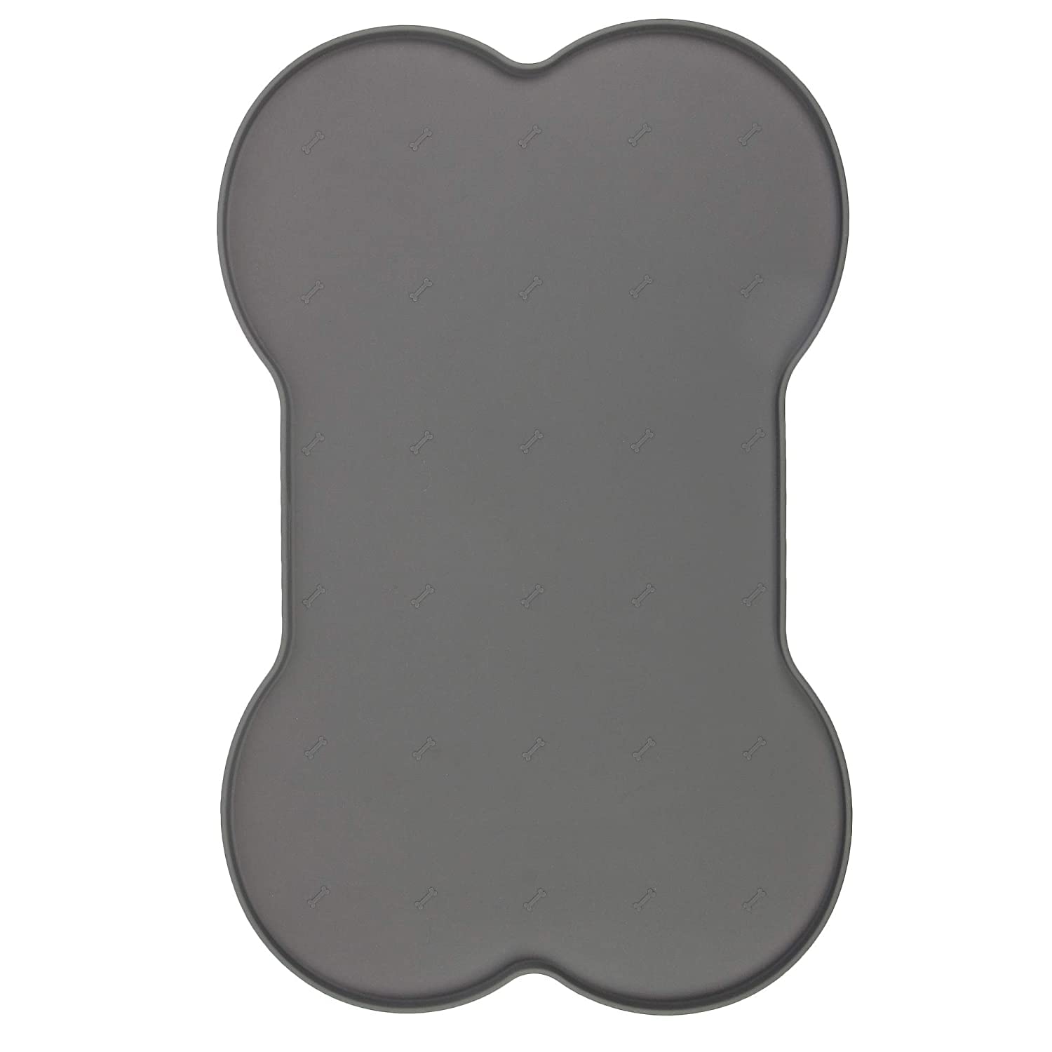 Silicone Waterproof Dog Cat Pet Feeding Food Mat with Raised Edge | Non Slip, Easy Clean Pet Dog Cat Bowl Mats Placemat Multicolor (Speacially for Dog) - Grey