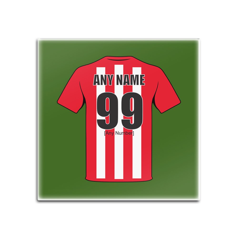 UNIGIFT Personalised Gift - Sunderland Glass Square Coasters (Football Club Design Theme, Colour Options) - Any Name/Message on Your Unique Mat Pad - The Black Cats AFC