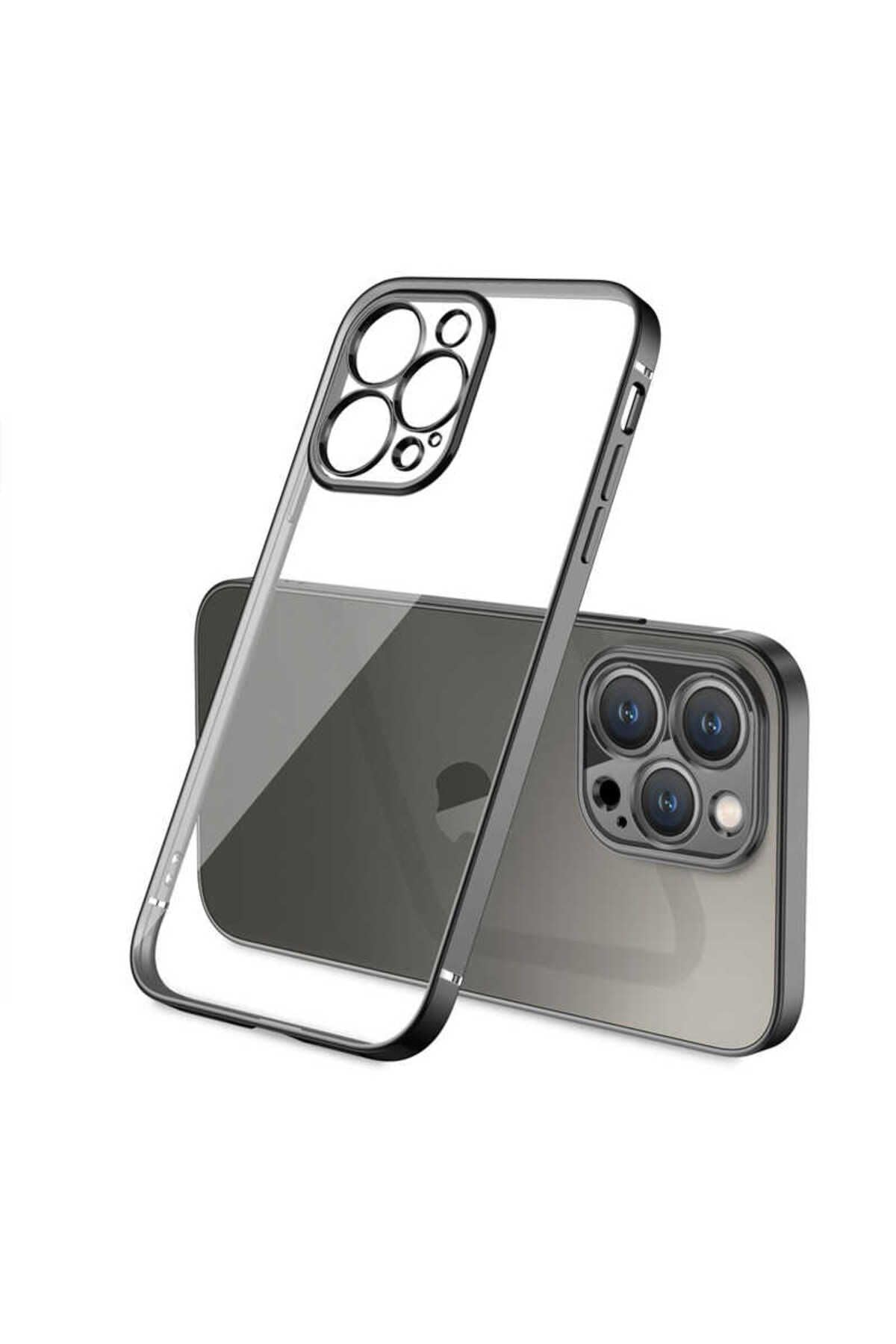 Zore Apple ile uyumlu iPhone 13 Pro Max Kılıf Gbox Kapak Siyah