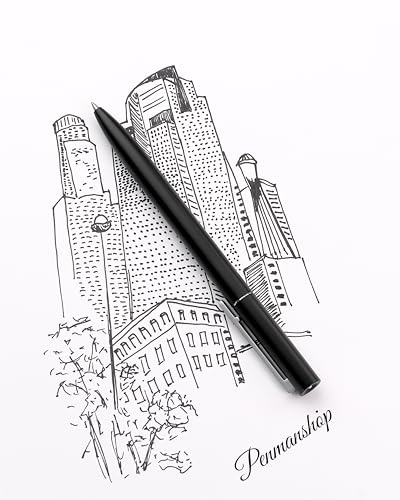 Image of Metal Twist Pen Minimalist Design Heavy Weight 24g Black Ink 0.5mm (Black)