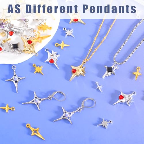 Image of stino Rhinestone Charms for Jewelry Making, Metal Pendants for Necklace Bracelet Earrings