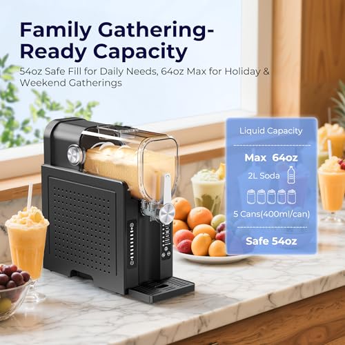 Image of Slushie Machine, No Ice Needed Slushy Maker for Home, Real-Time Temp Display, Frozen Drink Maker with 6 Preset Programs for Ice Cream, Frappes, Milk Shake and More, Slate, 1 Pack+6Modes