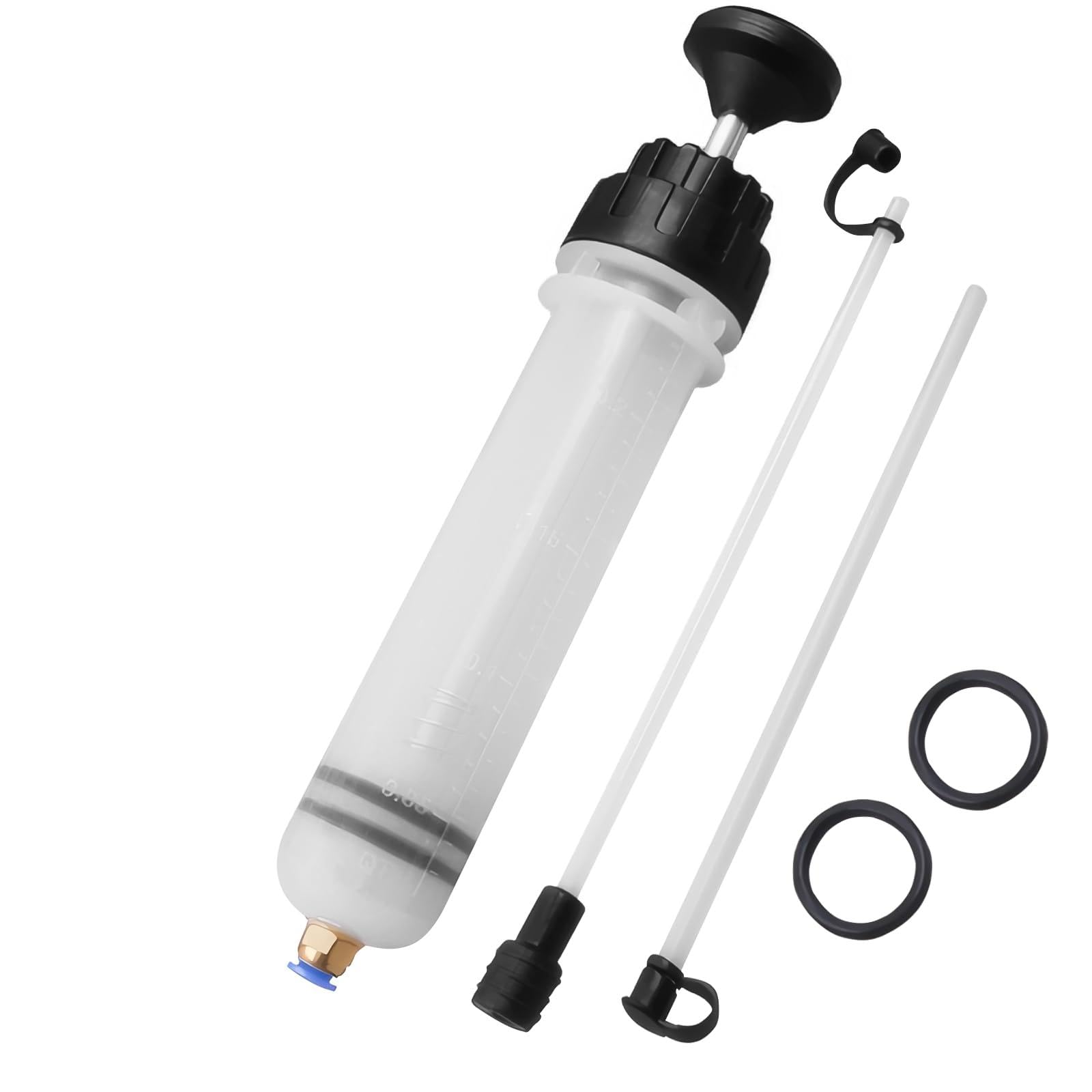 huoflame Ölabsaugpumpe Spritze 500ml – Transparentes 2-in-1 Werkzeug zum Absaugen & Einfüllen – Für Bremsflüssigkeit, Getriebeöl, Kühlflüssigkeit, Motoröl bei Auto Motorrad Rasenmäher