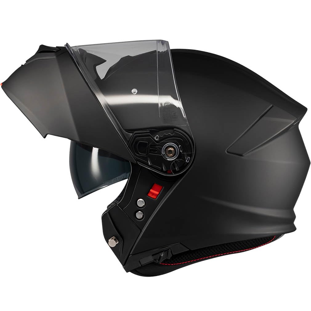 MT Genesis SV Pure Designed Negro Mate - Casco de Moto Modular Abatible con Visor Solar - Helmets Unisex Hombre y Mujer - Homologado P/J ECE 22.06