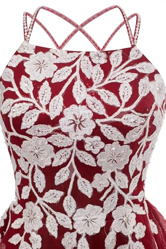 Changuan Lace Appliques Tulle Homecoming Dresses 2024 for Teens Short Prom Dress Spaghetti Strap Formal Cocktail Party Gowns4