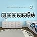 ANFRJJI Train Wall Decal 5 Carriages Wall Decal Vinyl Wall Sticker Train Design Boy Room Kids Railroad Engine Mural Nursery Decor JWH142 (Black)