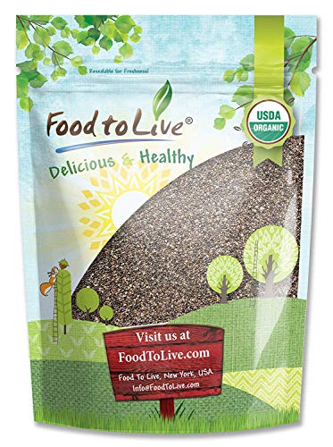 Organic Chia Seeds, 8 Ounces  Black, Vegan, Kosher, Non-GMO, Great for Smoothies, Sirtfood
