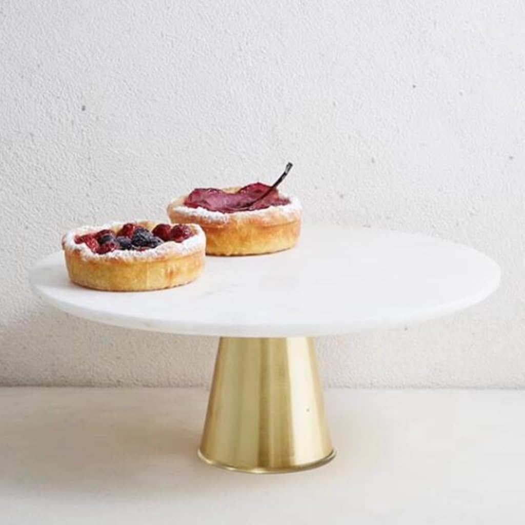 Marble Cake Stand, Dessert Stand Gold Cupcake Stand Western Dessert Decoration Stand for Party, New Year, Christmas, Birthday and Wedding(28cm)